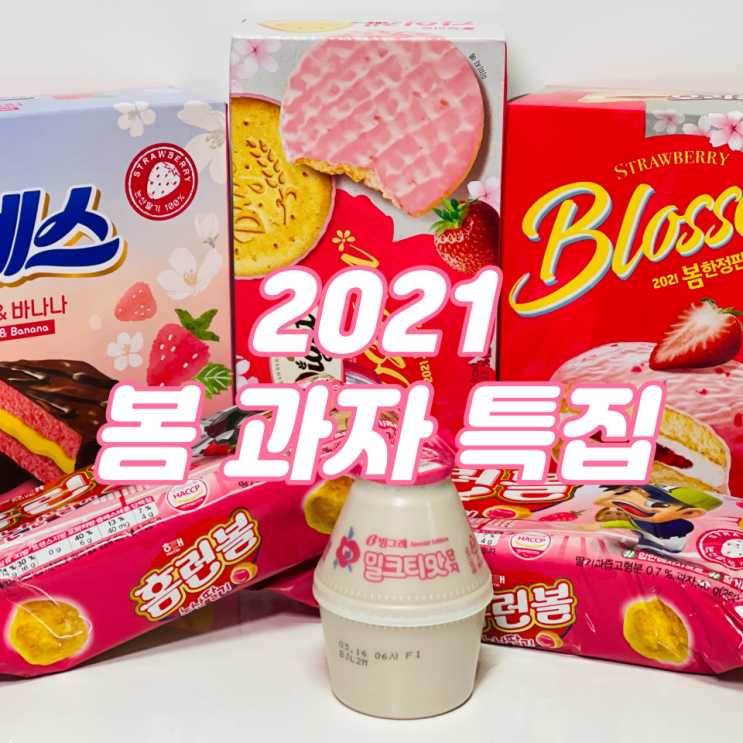 2021봄 '딸기 과자' 특집 (초코파이, 오예스, 홈런볼, 다이제)