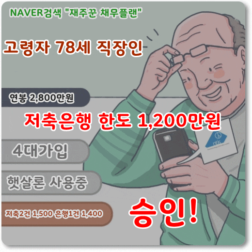  고령자 직장인 1,200만원 승인사례