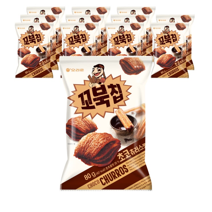 선택고민 해결 오리온 꼬북칩 초코츄러스 과자, 80g, 12개 좋아요 선택고민 해결 오리온 꼬북칩 초코츄러스 과자, 80g, 12개 좋아요