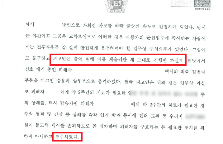  음주운전 뺑소니 사건을 집행유예로 이끌었던 성공사례