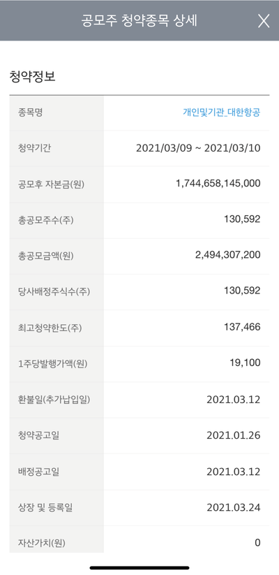  SK바이오사이언스, 대한항공 청약
