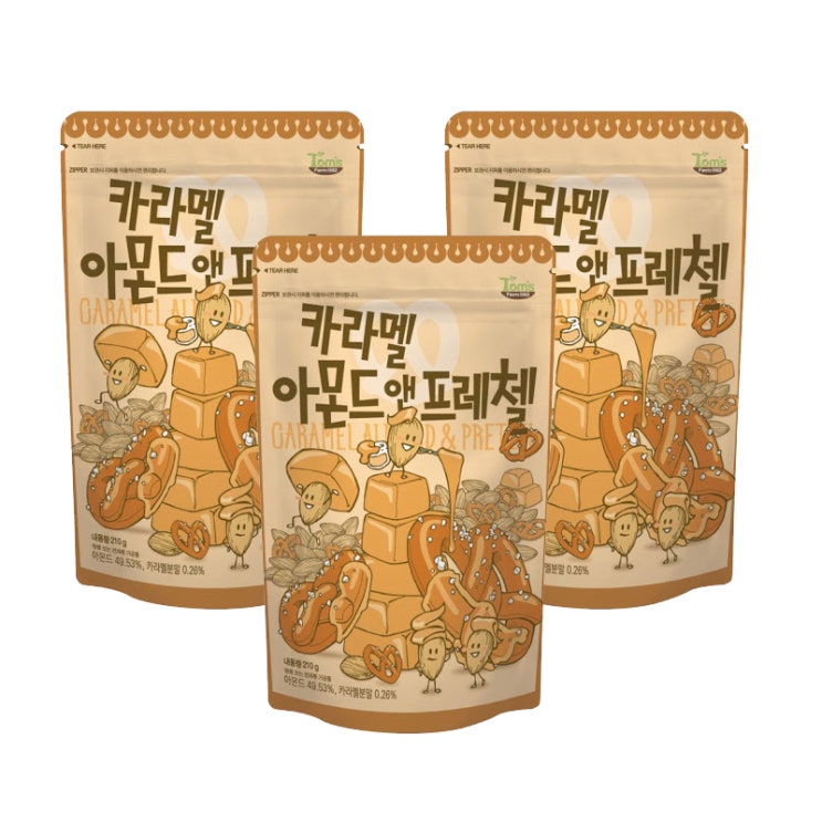 인기 많은 탐스팜 카라멜 아몬드 앤 프레첼, 210g, 3개(로켓배송) 좋아요 인기 많은 탐스팜 카라멜 아몬드 앤 프레첼, 210g, 3개(로켓배송) 좋아요