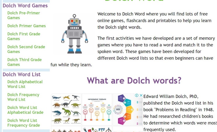  dolch sight words 를 게임으로 배워요!