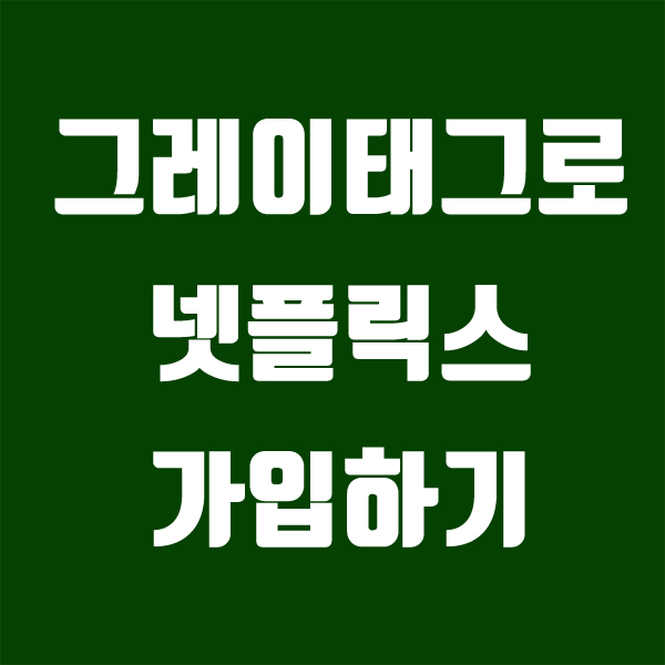  그레이태그로 넷플릭스프리미엄 가입하기