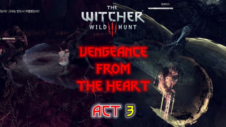 Witcher 3 Wild Hunt Story 44 - Bald Mountain: Imlerith fight / Crones Defeat (임레리스 / 크론 보스전)