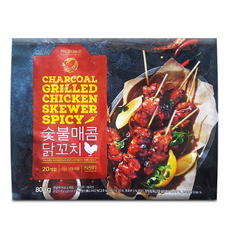 인기 많은 노브랜드 숯불 매콤닭꼬치 800g, 1개 ··· 인기 많은 노브랜드 숯불 매콤닭꼬치 800g, 1개 ···