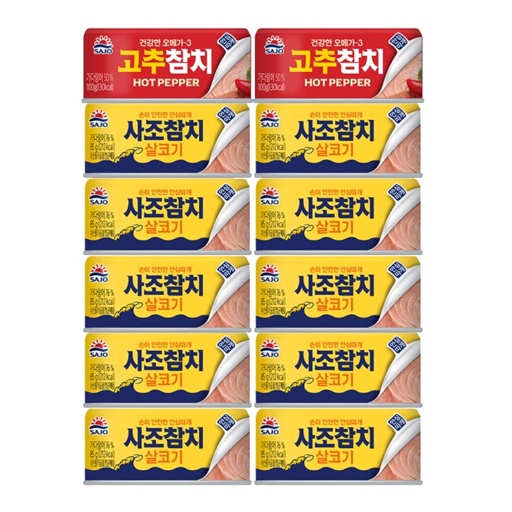 인기 급상승인 사조 살코기참치 85g x 10p + 고추참치100g x 2p, 1세트(로켓배송) 좋아요