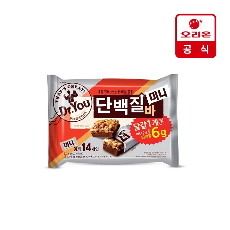 선호도 좋은 오리온 닥터유 단백질바 미니 (202.5g) x 1개, 202.5g 추천합니다