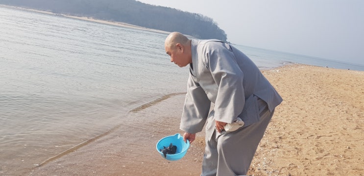  월명스님 "대한민국건강 방생 기도"
