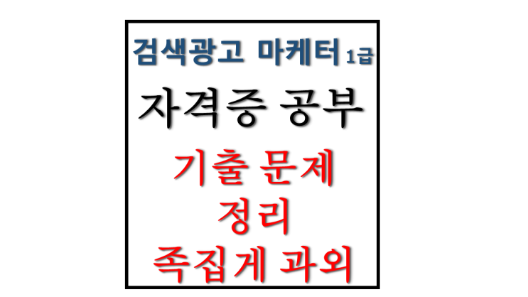 검색광고마케터 1급 자격증 시험 공부 기출 문제 정리 및 족집게 과외 검색광고마케터 1급 자격증 시험 공부 기출 문제 정리 및 족집게 과외