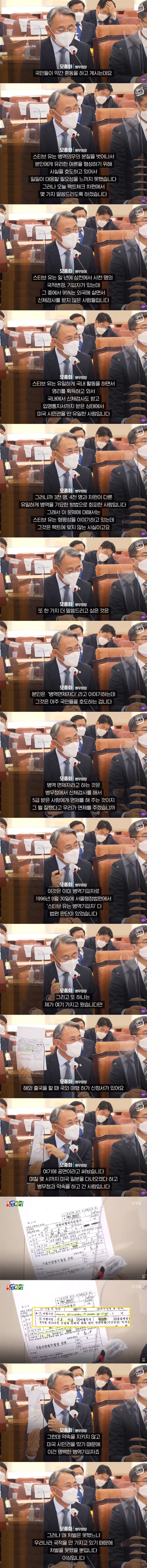  [병역기피사건] '스티브 유(유승준)' 문제에 대한 완벽한 이해/ 모종화 병무청장