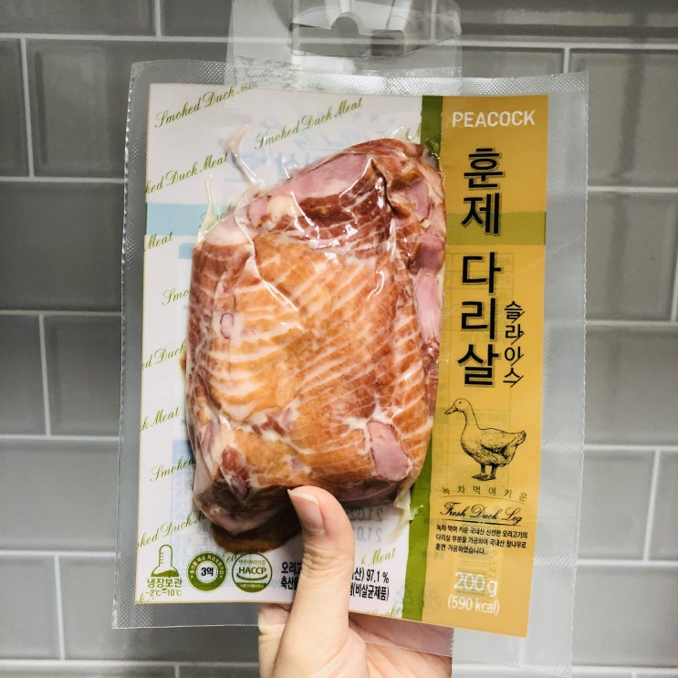  [피코크] 훈제 오리 다리살 슬라이스/훈제오리 부추찜/간단한 술안주 추천/ 자취생 훈제오리/훈제오리찜