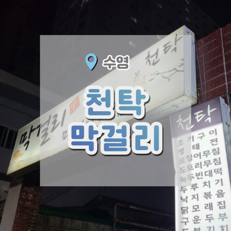  수영막걸리 천탁 , 가성비 좋은 막걸리집