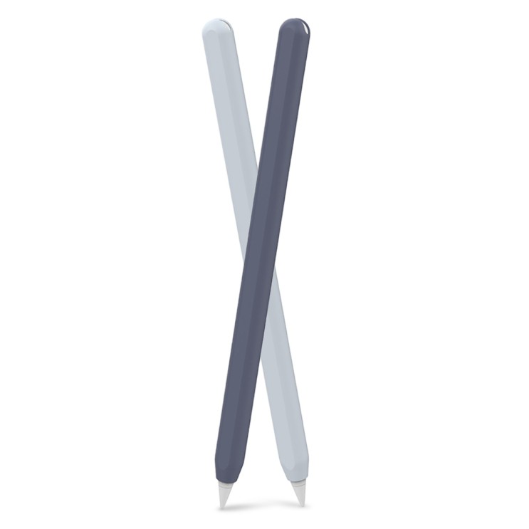 최근 많이 팔린 AHASTYLE 애플 펜슬 2세대 슬림 실리콘 케이스 Midnight blue + Light blue, 1세트, 혼합색상(로켓배송) ···