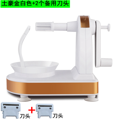 인기 많은 자동 과일 사과 배 감 키위 까는기계 슬라이서 깎이, 골드화이트+헤드2 추천합니다