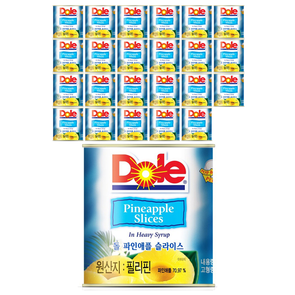 인지도 있는 동원 Dole 파인애플 슬라이스, 439g, 24개(로켓배송) ···