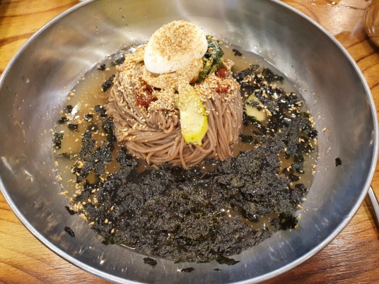  봉평메밀면사무소 수진점에서 메밀막국수 먹기!