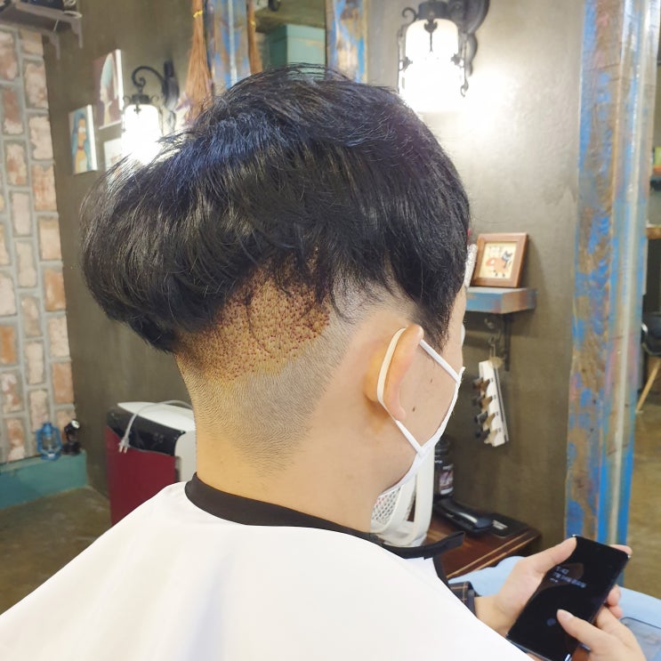  세미투블럭 뒷머리가 중요해요