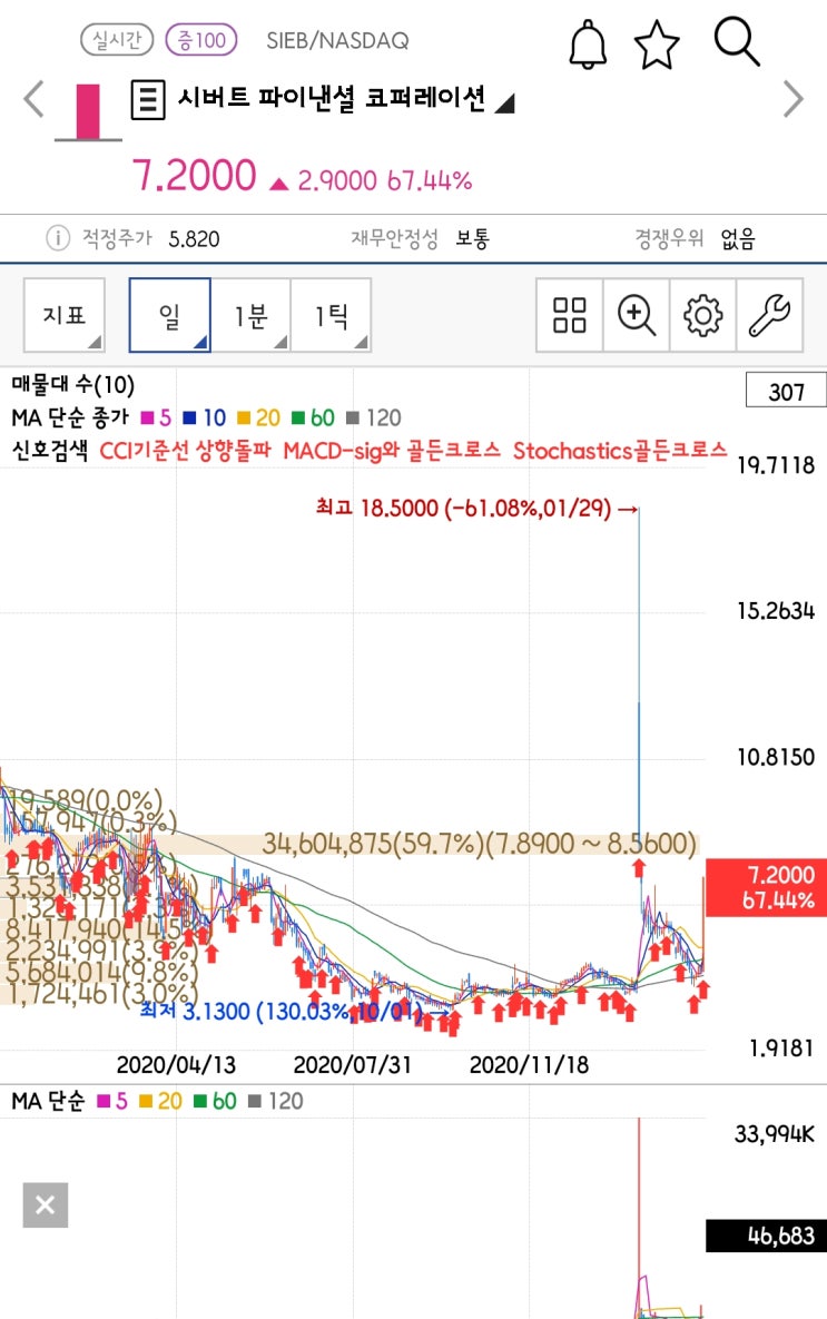 [미국주식 구경하기]1월달에 급등했던 시버트 파이낸셜 코퍼레이션 (SIEB) 다시 급등하나..?