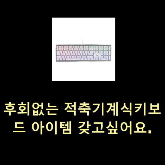  후회없는 적축기계식키보드 아이템 갖고싶어요.