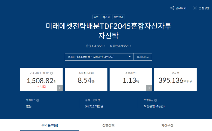  퇴직금을 불리고 싶어 가입한 TDF 소개 (실제 수익률 공개)