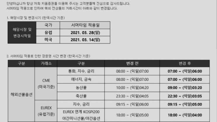 유럽 해외주식 뉴욕증시 키움증권 미국주식 서머타임 시간변경 언제부터? 프리장 에프터마켓 장후 시간외 거래 수수료 유럽 해외주식 뉴욕증시 키움증권 미국주식 서머타임 시간변경 언제부터? 프리장 에프터마켓 장후 시간외 거래 수수료
