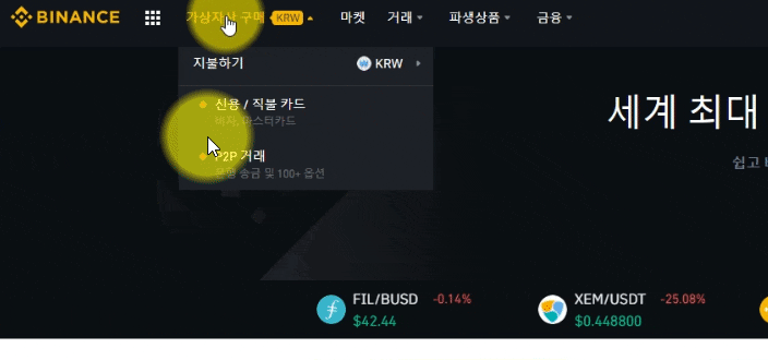 바이낸스 코인, 은행송금으로 구매하기 (역프리미엄  돈벌기 가능?)