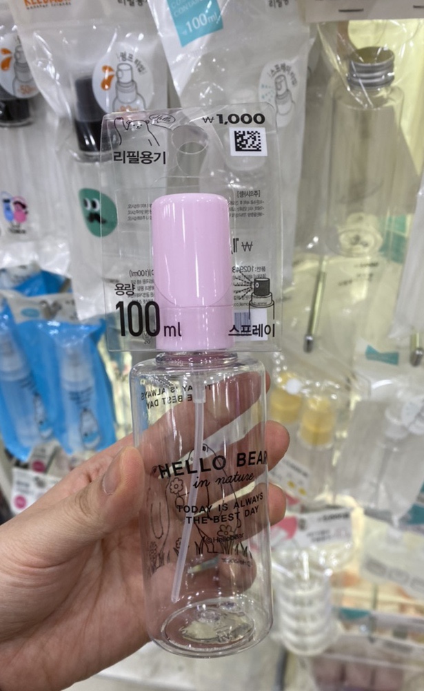  [다이소 스프레이 리필용기] 스프레이 100ml 헬로베어는 귀여운데 분사력이^^...