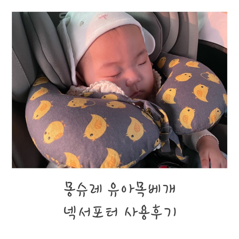 몽슈레 유아 목베개로 카시트 목꺾임 지켜주기