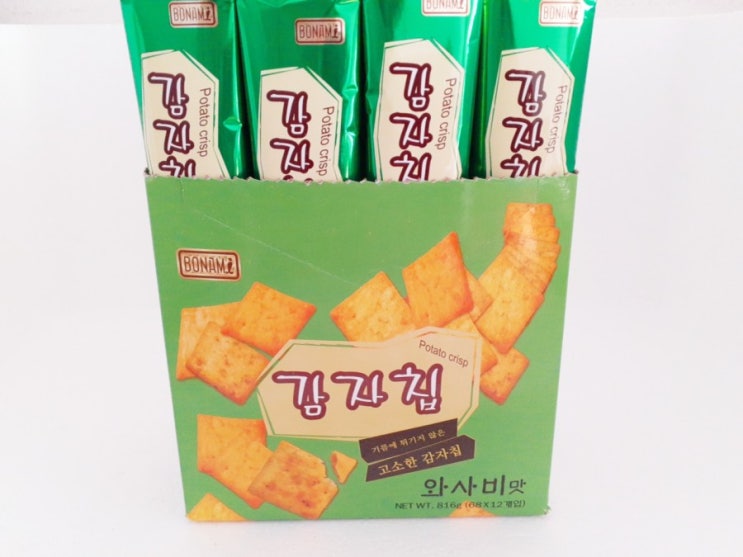  바삭 한입 크래커:본아미 감자칩 와사비맛,chacha감자크래커 스캘리언맛