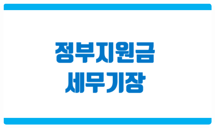  정부지원금 기장대리 업무시 알려드리는 내용