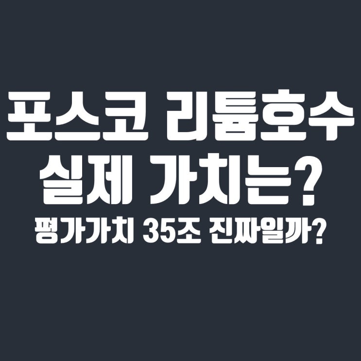  아르헨 포스코 리튬호수 실제가치 심층분석 (35조는 과장이다)