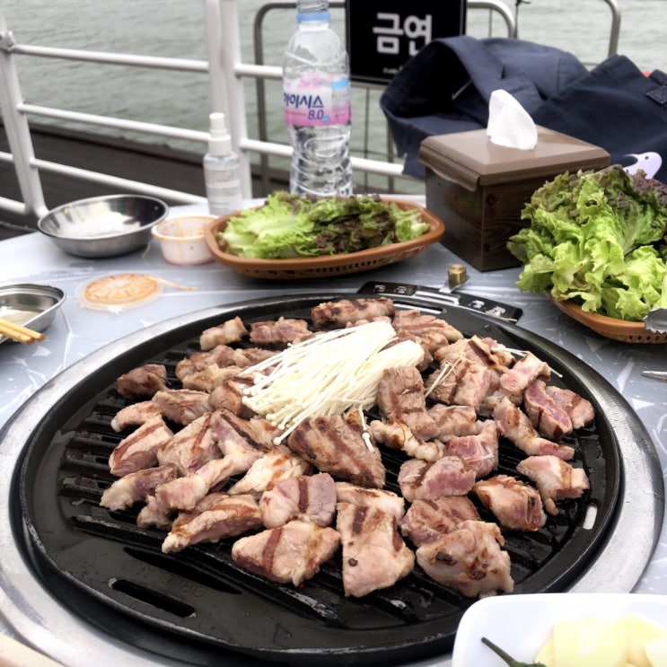  (야외) 한강 보면서 고기가 구워먹고싶다면 요기 #아리수만찬 #그 옆 치킨도