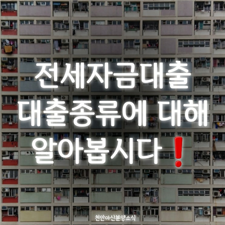  [부동산정보] 전세자금대출 대출종류는 무엇이 있을까요?