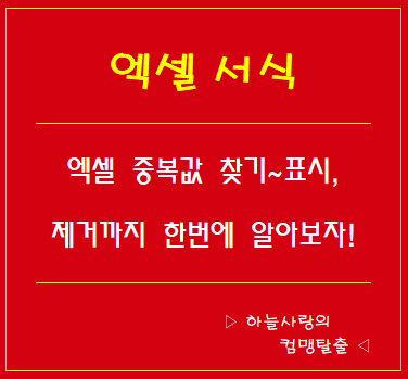  엑셀 중복값 찾기, 엑셀표시, 제거까지 한번에 알아보자!