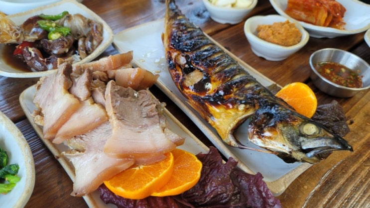  제주도 제대로 된 쌈밥정식을 먹으려면 자연으로 쌈밥집 고등어구이 흑돼지수육 게장