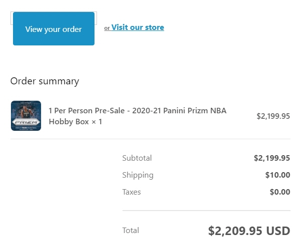 2020-21 panini prizm basketball hobby box 프리오더 구매완료!