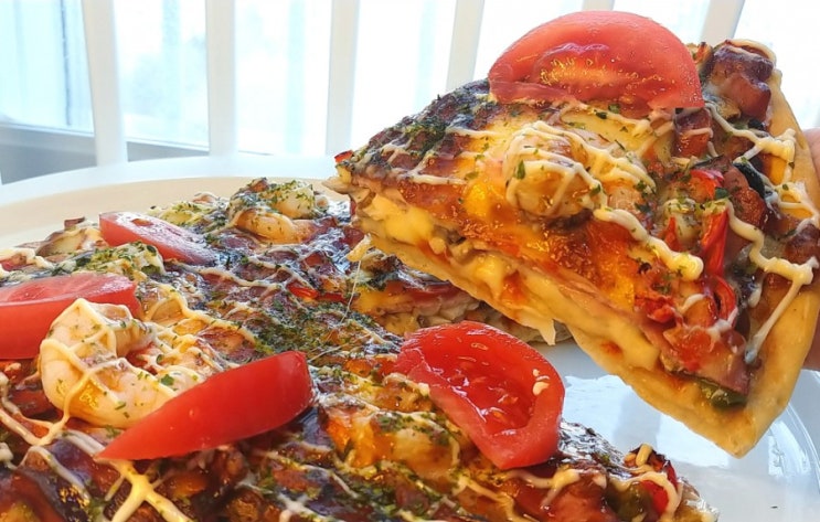 냉동피자로 근사한 레스토랑 피자 만들기/양송이버섯 가득 피자/에어프라이어