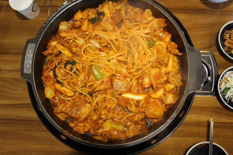  독산동닭갈비 강촌식당 독산점 현대지식산업센터맛집 삼겹닭갈비 우동사리 셀프볶음밥