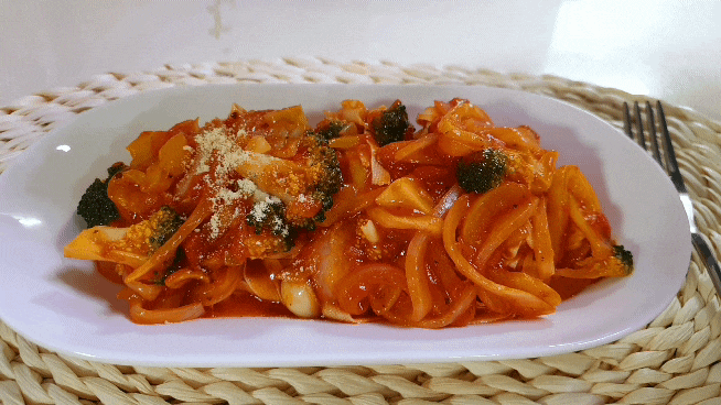  포두부 토마토 스파게티 만들기:두부면요리