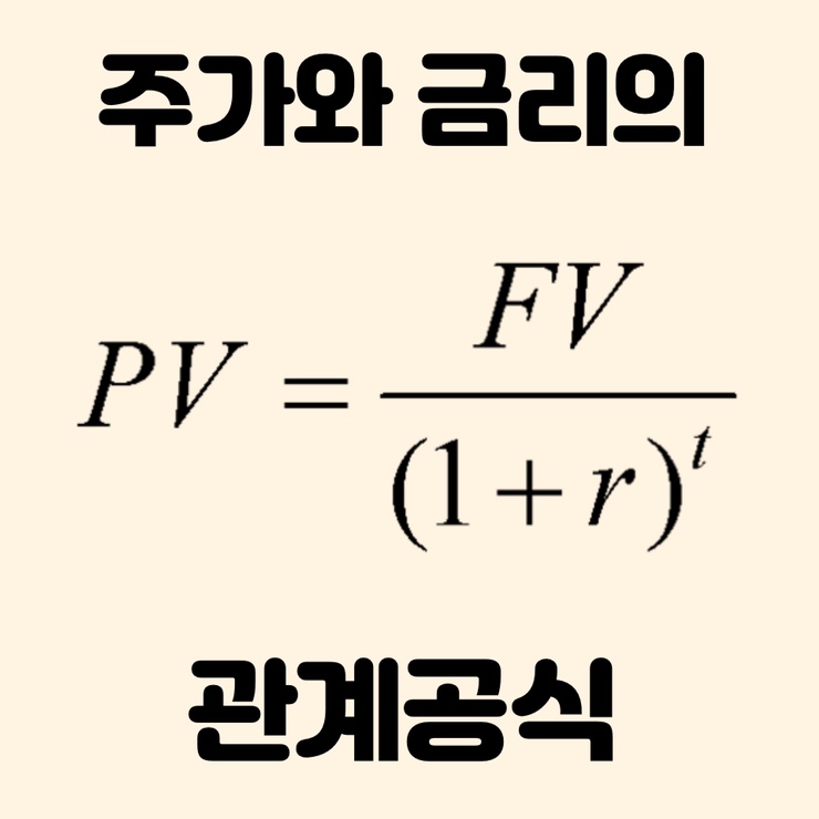  금리상승에 흔들리는 성장주, 주가와 금리의 관계 공식(PV=FV/(1+r)^t) 으로 알아보자.