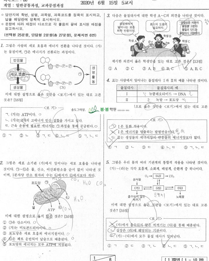 해송고 생명과학1 기출문제 분석 리뷰 : 네이버 블로그 해송고 생명과학1 기출문제 분석 리뷰 : 네이버 블로그
