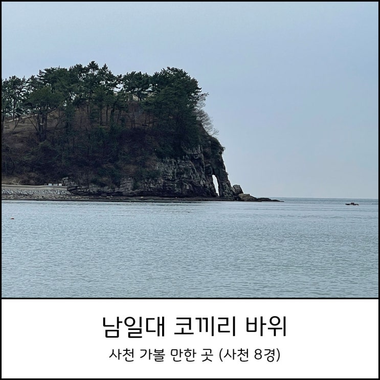  사천 8경 명소 - 남일대 해수욕장 코리끼바위