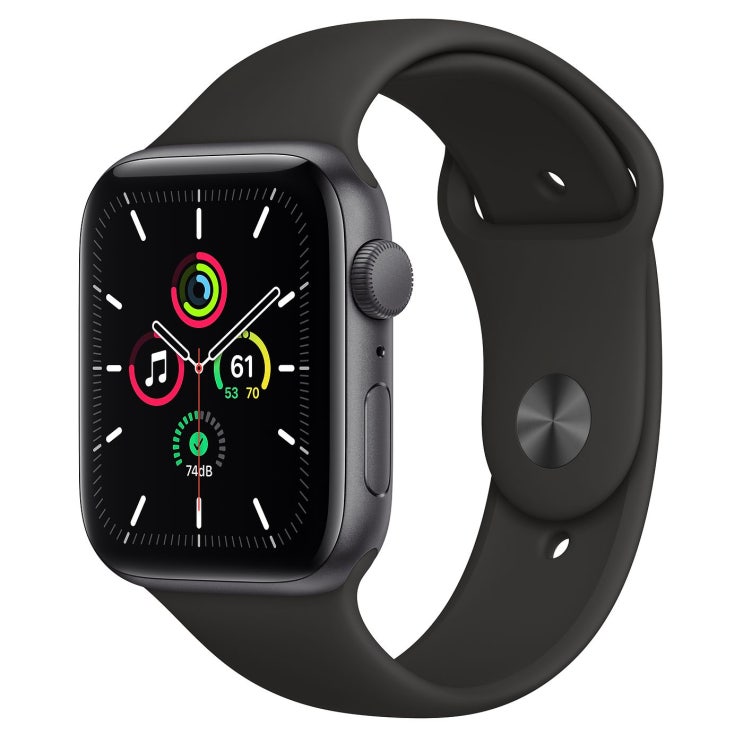  Apple 2020년 애플워치 SE, GPS, 스페이스 그레이 알루미늄 케이스, 블랙 스포츠 밴드