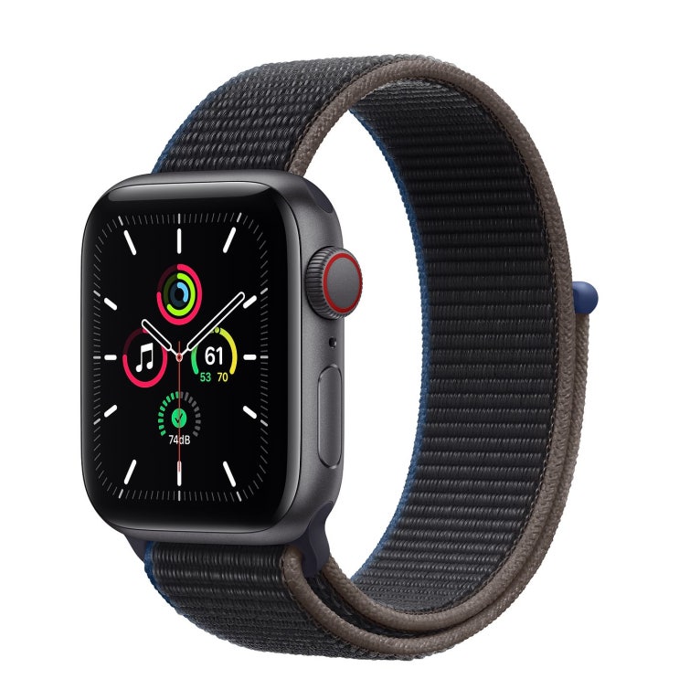  Apple 2020년 애플워치 SE, GPS+Cellular, 스페이스 그레이 알루미늄 케이스, 차콜 스포츠 루프
