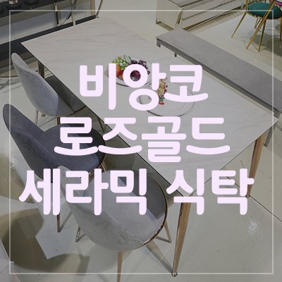 라돈 걱정없는 대구세라믹식탁 '비앙코 로즈골드 프레임 세라믹식탁'