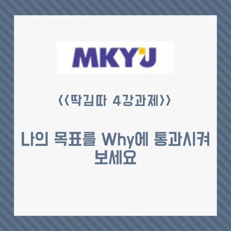  MKYU 열정대학생 딱김따 4강과제, WHY