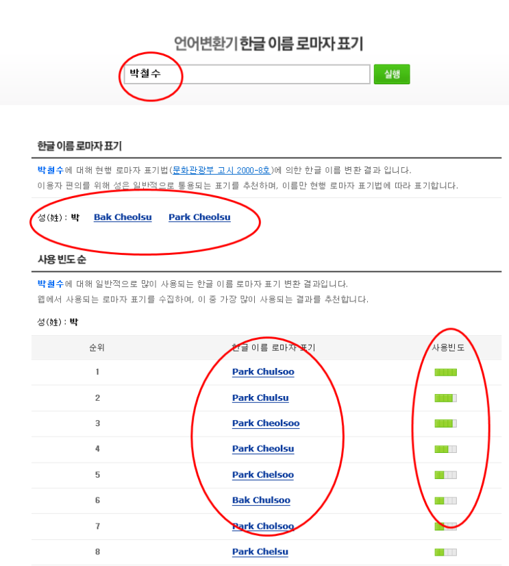  한글 이름 성명 변환 여권 영문으로 쉽게 바꾸는 법