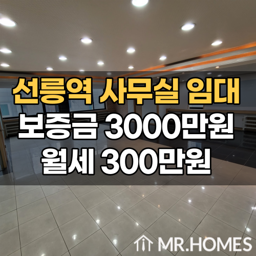  선릉역 사무실 임대, 보증금 3000만원대 원하시면 클릭하세요!