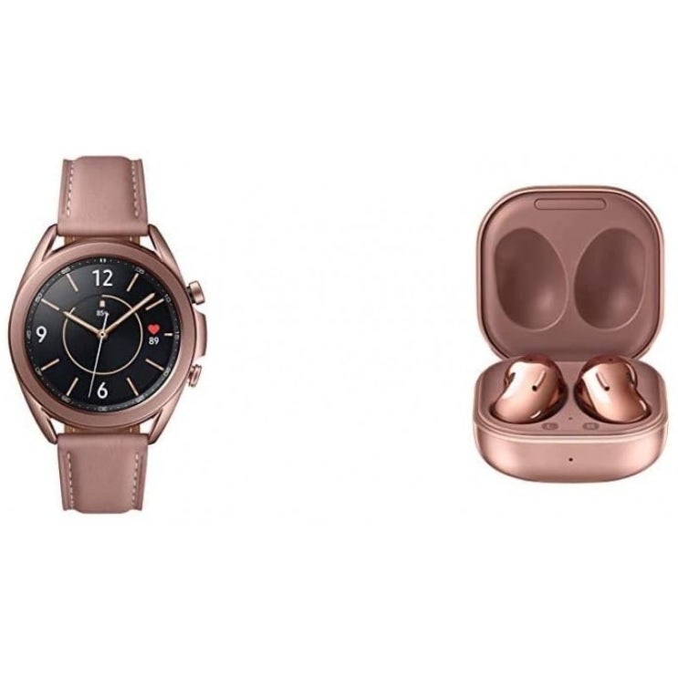  삼성 갤럭시 워치 3(41mm GPS 블루투스) 스마트 워치 - 삼성 갤럭시 버즈 라이브 T 미스틱 브론즈, 단일옵션, 단일옵션